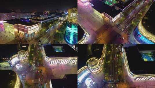 杭州西湖龙翔桥步行街夜晚夜景高清在线视频素材下载