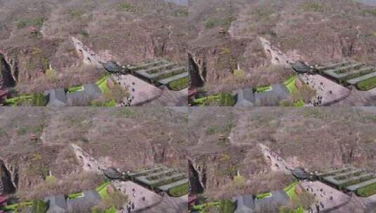 俯瞰红石峡游客高清在线视频素材下载