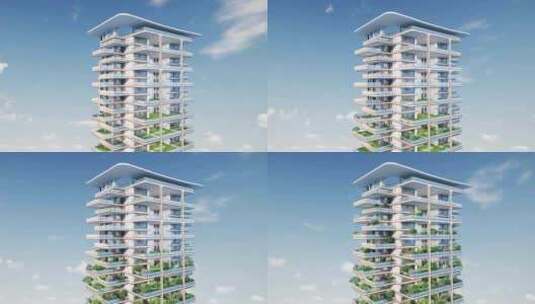 第四代住宅高层建筑三维动画高清在线视频素材下载