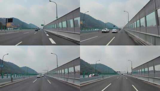城市马路沿途风景开车第一视角道路公路视频高清在线视频素材下载