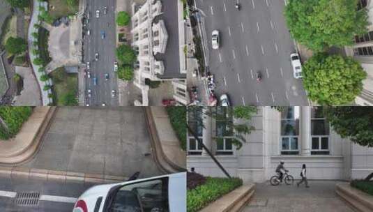 俯拍道路交通高清在线视频素材下载