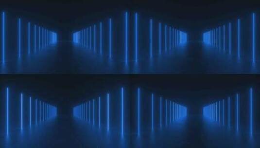 发光蓝光隧道高清在线视频素材下载