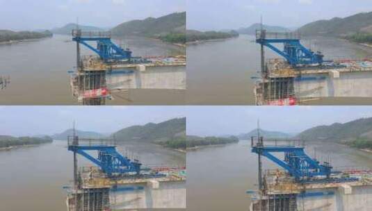 建设穿越湄公河的高速列车高清在线视频素材下载