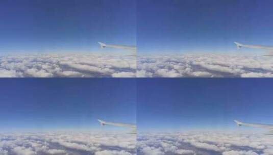 飞机窗外看到的云海高清在线视频素材下载