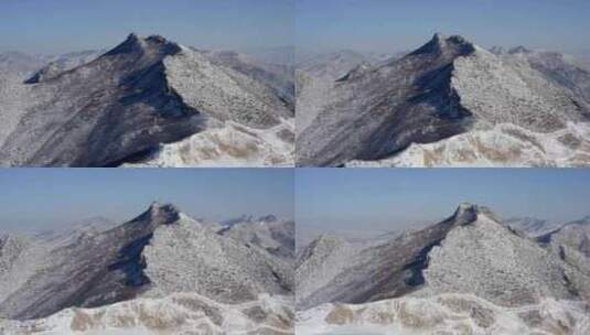 内蒙古呼和浩特马鬃山滑雪场缆车雪景航拍高清在线视频素材下载