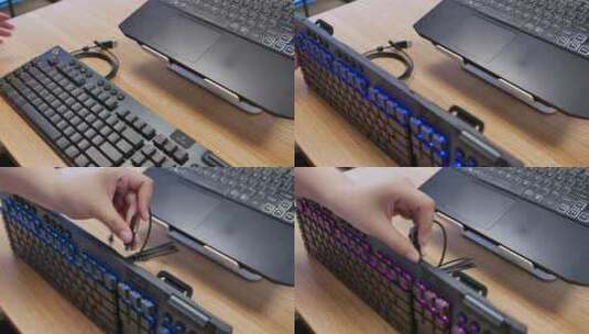 电竞机械键盘 罗技G913无线RGB机械游戏键盘高清在线视频素材下载