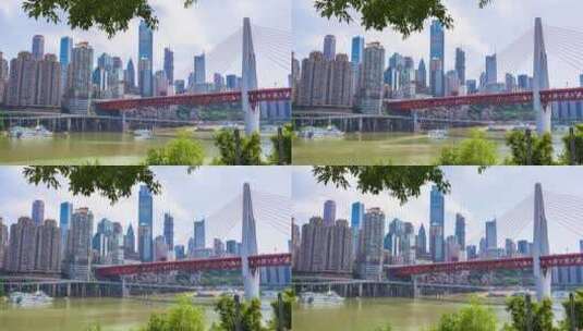 8K重庆洪崖洞千厮门大桥游船延时高清在线视频素材下载