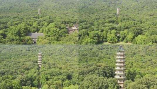 4K夏日南京钟山风景区灵谷寺高清在线视频素材下载