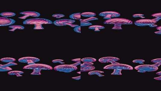 这款3D全息蘑菇设计体现了简约复古风格，高清在线视频素材下载