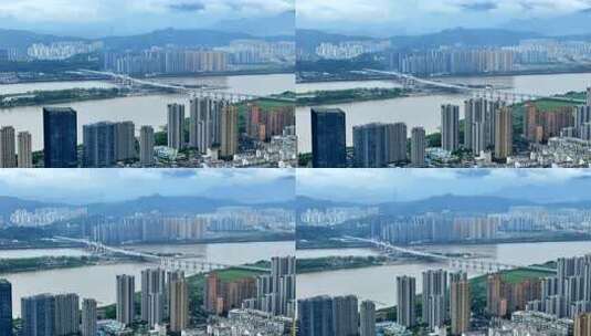 烟雨温州城市风景 浙江温州城市水墨画高清在线视频素材下载