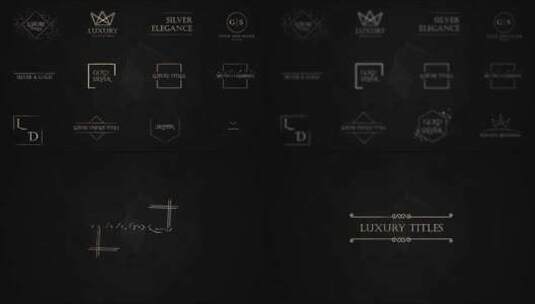 奢侈标题银色婚礼纪念日logo展示高清AE视频素材下载