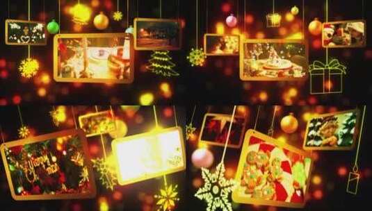 温暖圣诞节图片吊坠展示ae视频模板高清AE视频素材下载