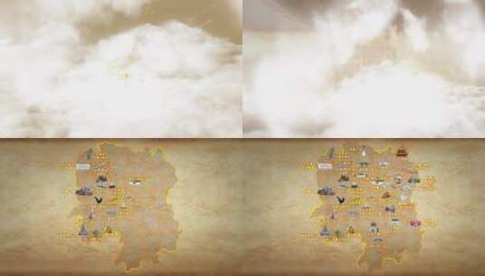 湖南旅游地图动画模板高清AE视频素材下载