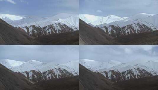 昆仑山脉雪山山谷光影延时高清在线视频素材下载