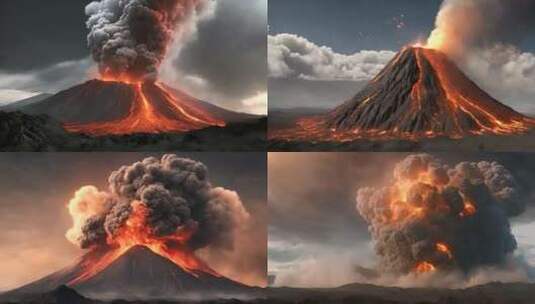 火山喷发高清在线视频素材下载