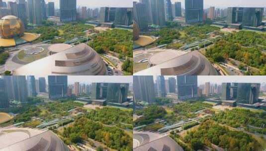 杭州钱江新城市民中心城市风景延时摄影高清在线视频素材下载