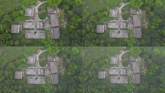 航拍深圳马峦山公园里的陉子村高清在线视频素材下载