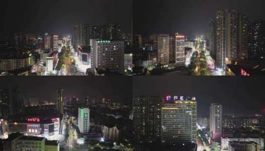 航拍广西钦州城市夜景高清在线视频素材下载
