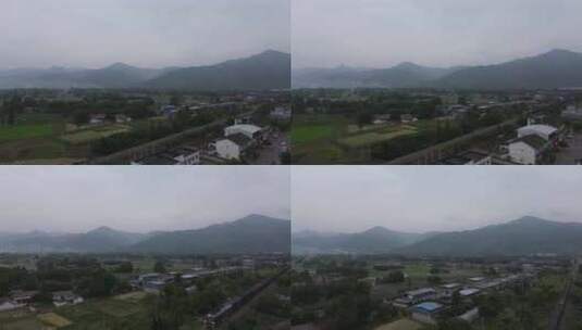什邡洛水镇及周边山脉高清在线视频素材下载