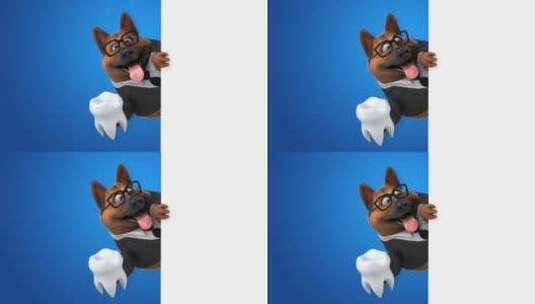 有趣的德国牧羊犬-3D动画高清在线视频素材下载