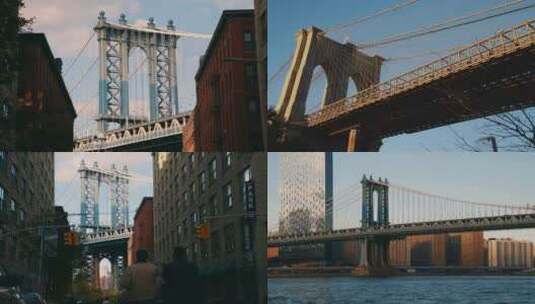 美国纽约布鲁克林大桥高清在线视频素材下载