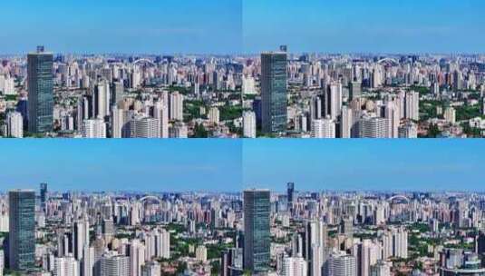 上海航拍金融地产城市建筑群天际线片段高清在线视频素材下载