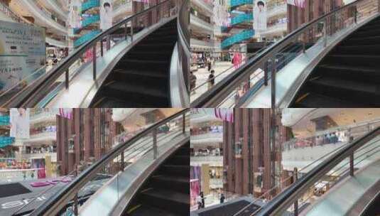 上海南京东路步行街新世界大丸百货旋转电梯高清在线视频素材下载