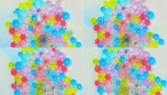 彩色震撼恢弘微观泡泡丙烯颜料墨水流体艺术高清在线视频素材下载