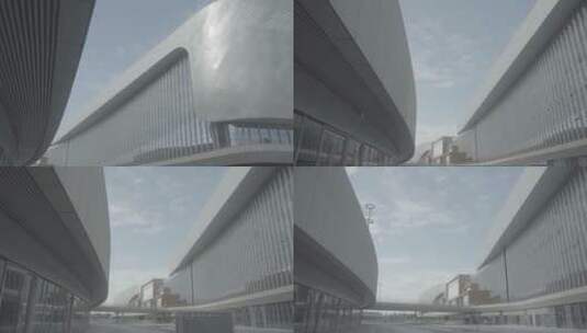 足球综合体育馆赛事场地外观建筑高清在线视频素材下载