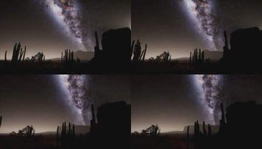 沙漠中的星空延时高清在线视频素材下载