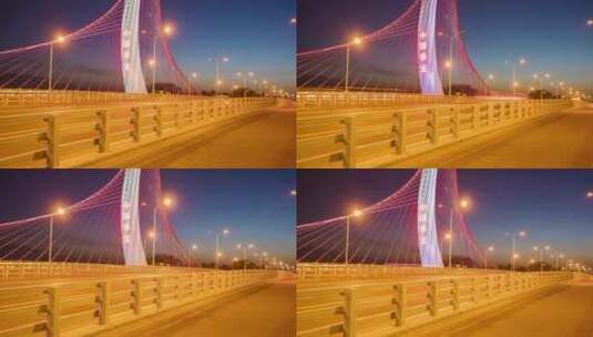 巨力大桥夜景延时高清在线视频素材下载