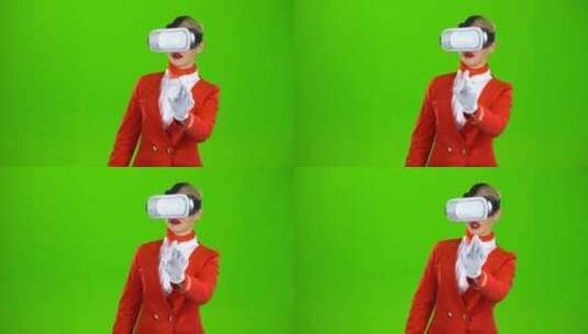虚拟现实眼镜中的空姐高清在线视频素材下载