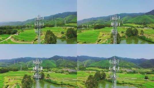 农村5G发射塔高清在线视频素材下载