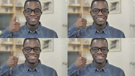 非裔美国人竖起大拇指高清在线视频素材下载