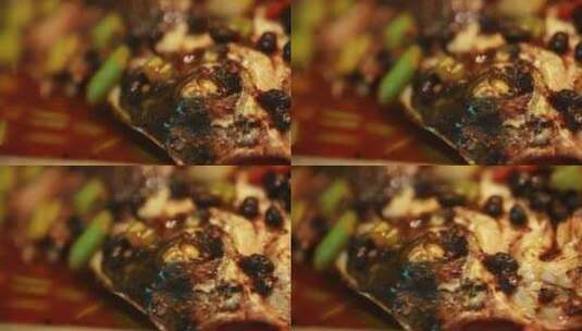 网红美食豆豉烤鱼高清在线视频素材下载