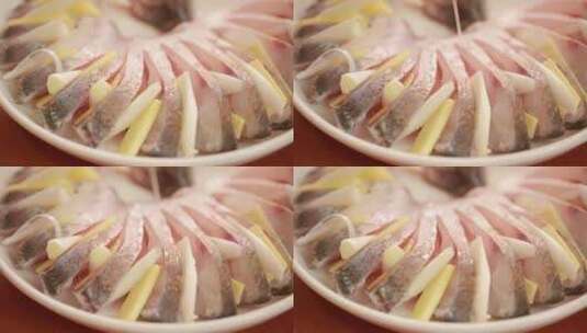 鱼肉加生姜料酒去腥高清在线视频素材下载
