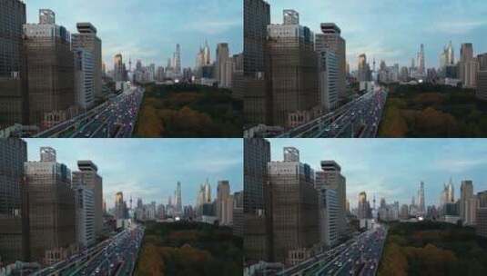 上海高架桥车流高清在线视频素材下载
