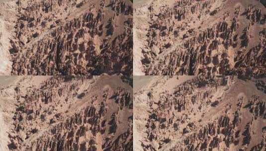中国新疆吐鲁番怪石林航拍高清在线视频素材下载