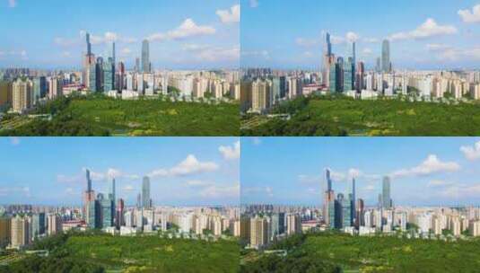 航拍广西南宁城市天际线东盟商务区高清在线视频素材下载