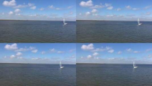 公海中的帆船高清在线视频素材下载