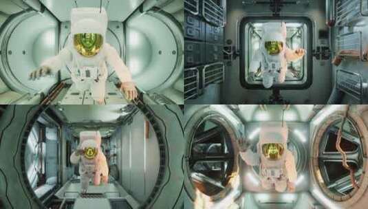 原创 宇航员 太空舱 裸眼3d高清在线视频素材下载