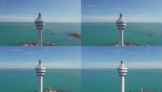 文昌木兰湾灯塔航拍环绕空镜高清在线视频素材下载