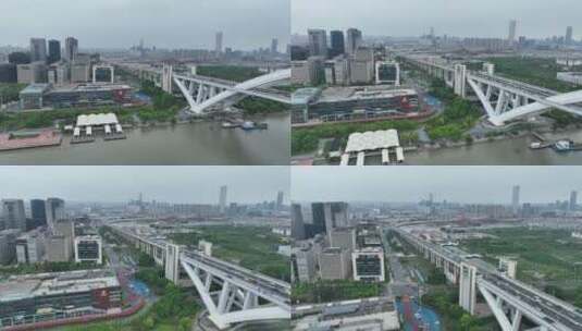 上海桥梁卢浦大桥高清在线视频素材下载