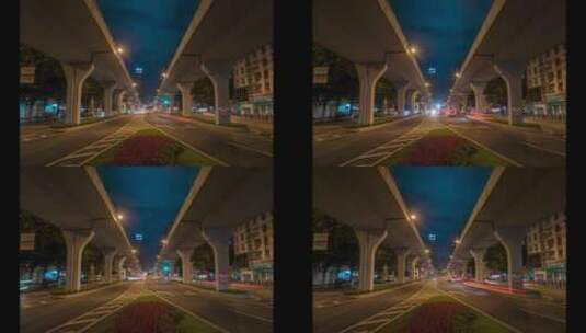 广州城市夜景立交桥车流大全延时高清在线视频素材下载