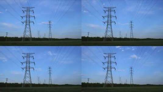 电力电塔能源延时摄影高清在线视频素材下载