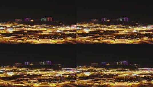 航拍贵州铜仁中南门古城夜景高清在线视频素材下载