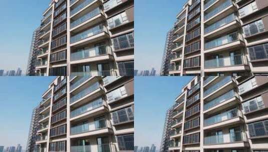 新建楼盘高层住宅居民小区航拍高清在线视频素材下载