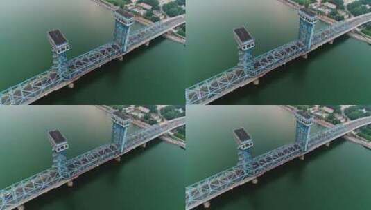 天津海门大桥航拍高清在线视频素材下载