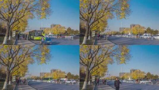 北京怀柔城区秋季外环路延时高清在线视频素材下载
