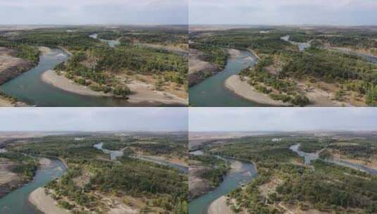 新疆阿勒泰布尔津县额尔齐斯河自然风光高清在线视频素材下载